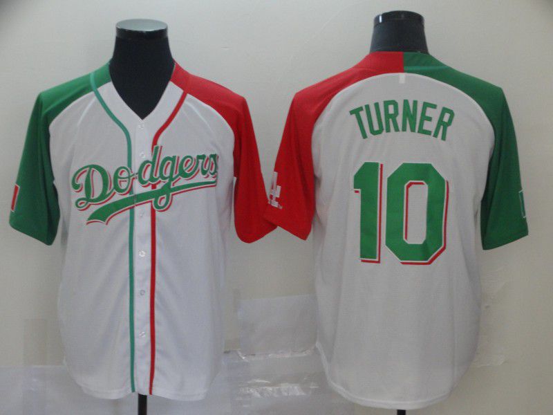 Men Los Angeles Dodgers #10 Turner White Game MLB Jerseys